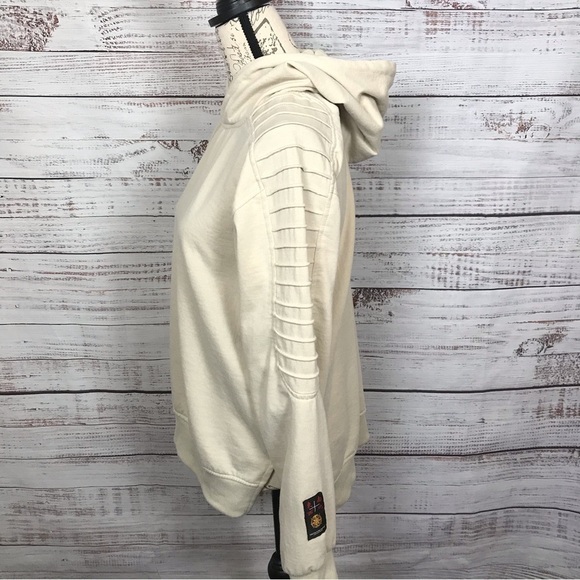Truth Substance tan‎ ribbed arm long sleeve size small casual cozy hoodie - Picture 9 of 10